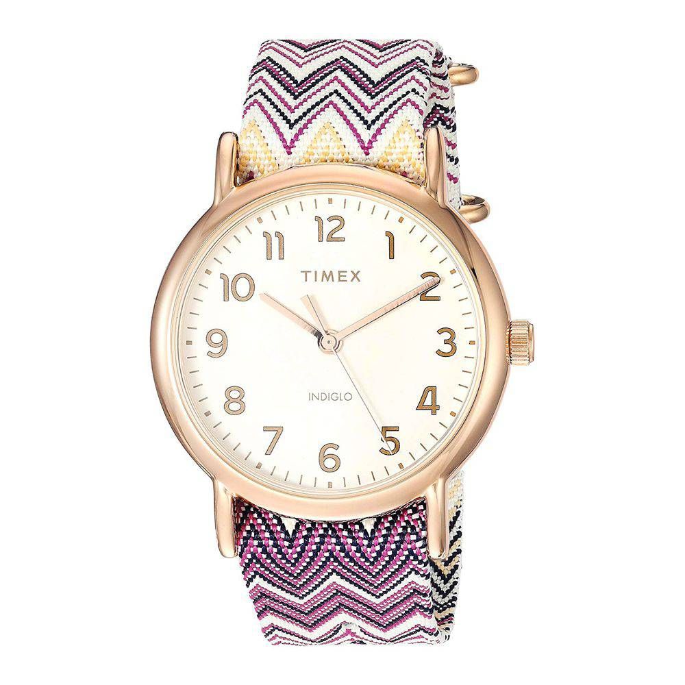 Timex Women's Weekender Gold Nylon Quartz Fashion Watch - TW2R59000