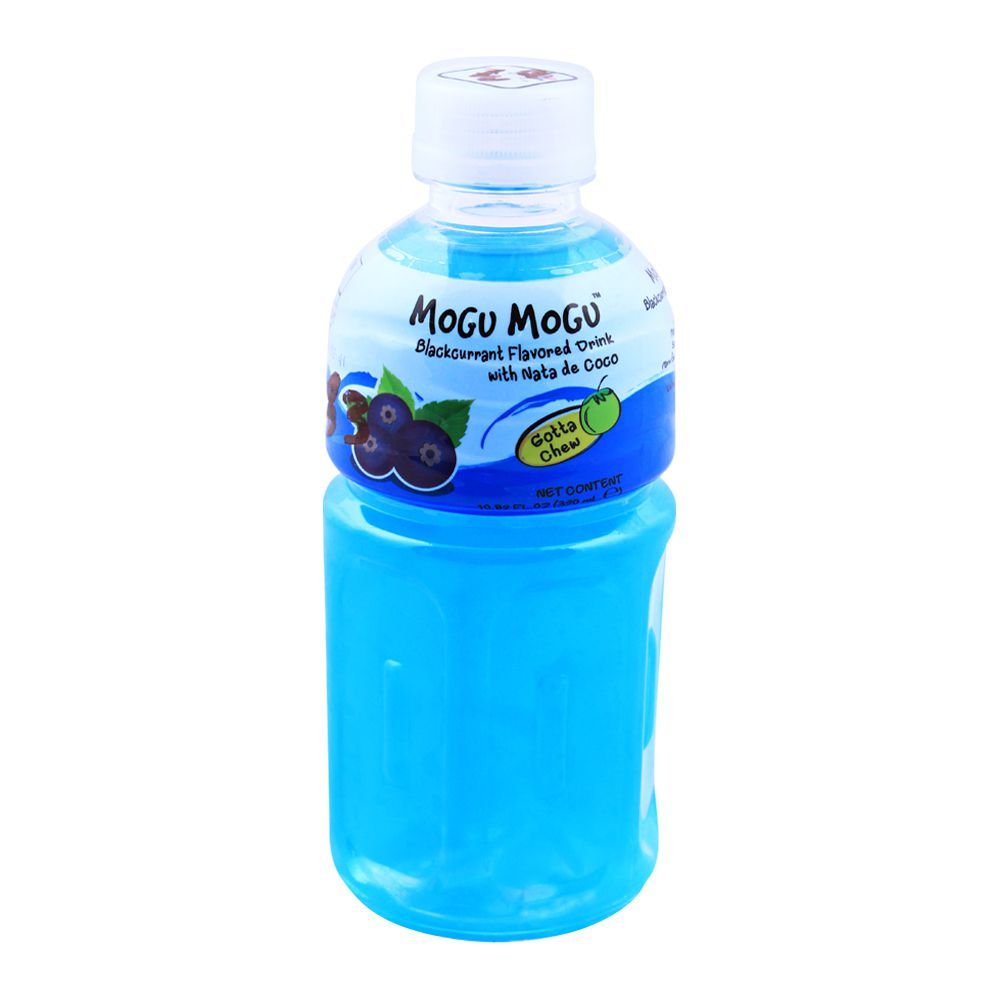 Mogu Mogu Blackcurrant Flavored Drink, With Nata De Coco, 320ml