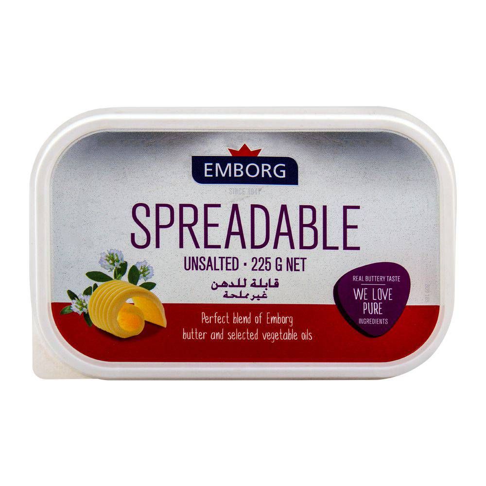 Emborg Spreadable Butter Unsalted 225g
