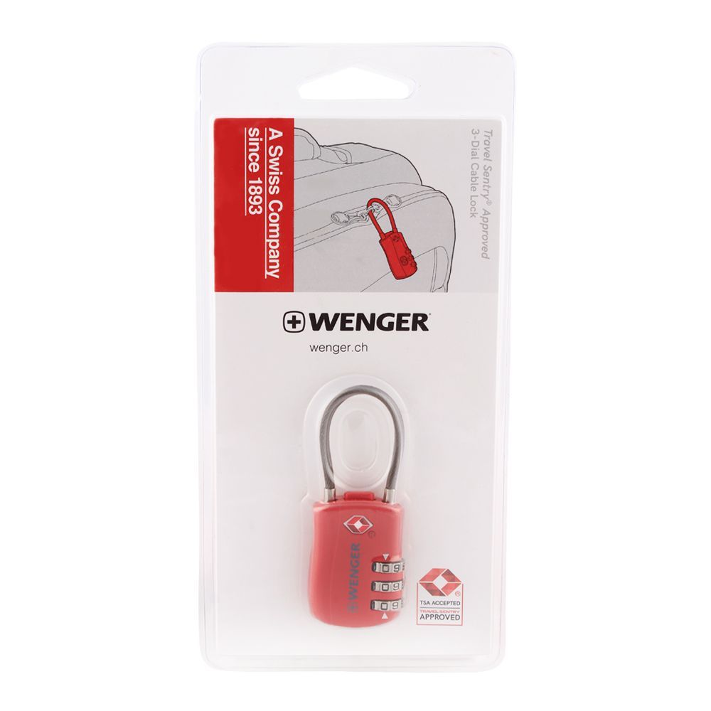 Wenger 3-Dial Cable Lock Red - 604570