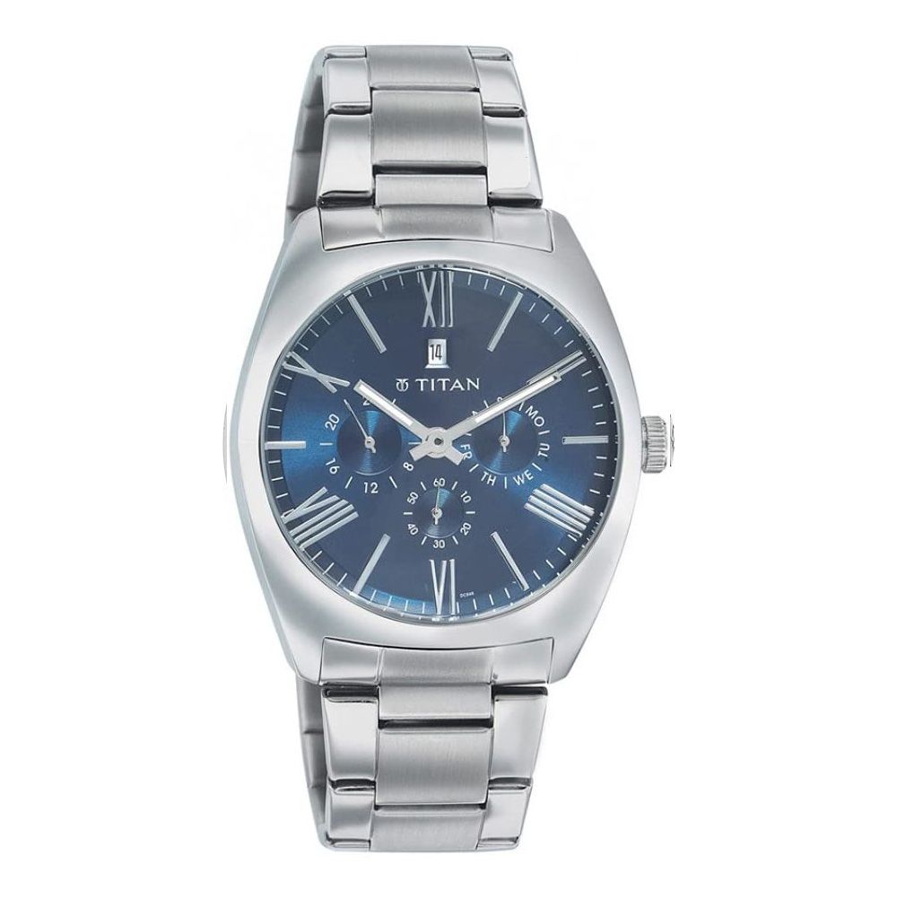 Titan Round Analog Blue Dial Men's Watch, 9476SM03