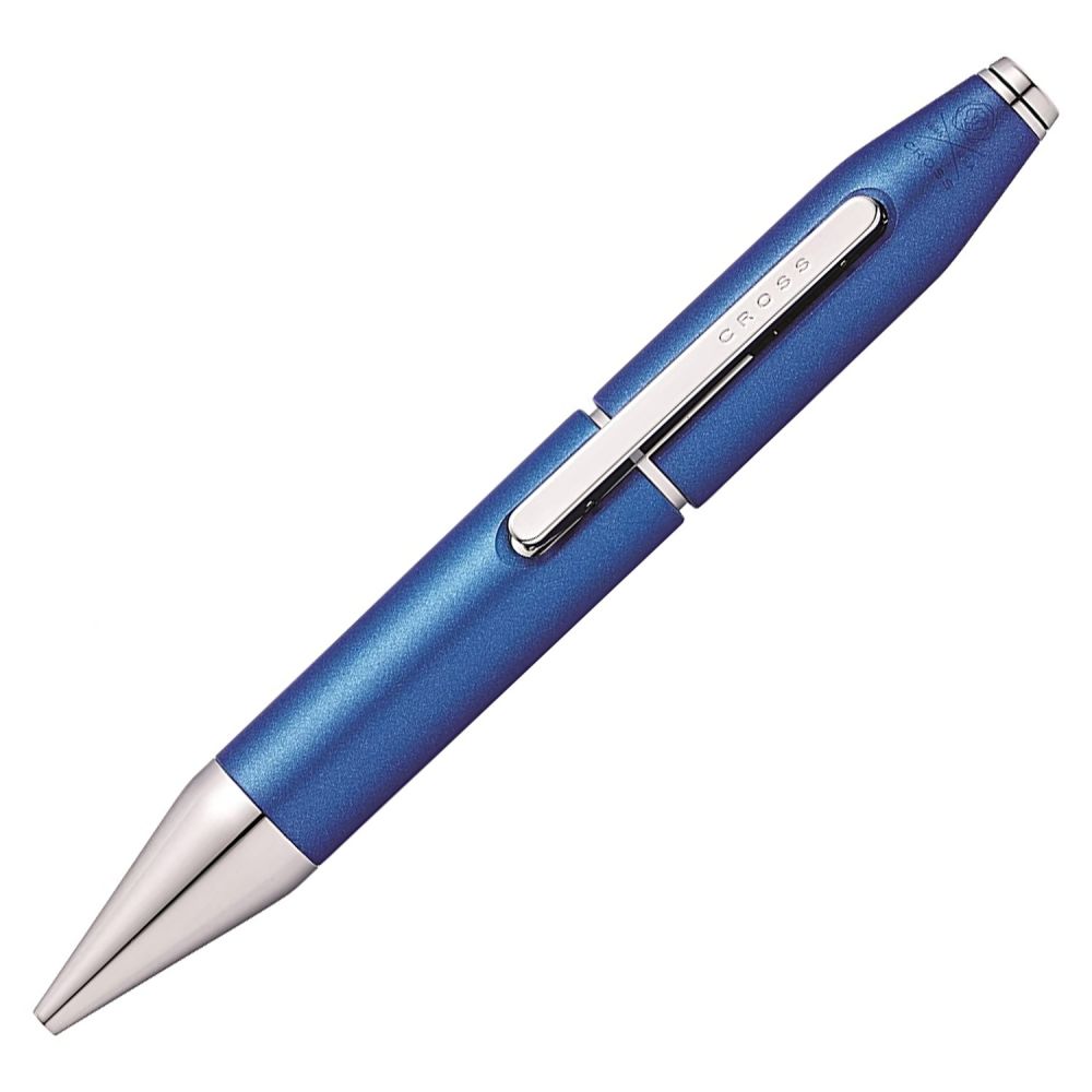 Cross X Cobalt Blue Rollerball Pen With Chrome, With Black Medium Tip, AT0725-4