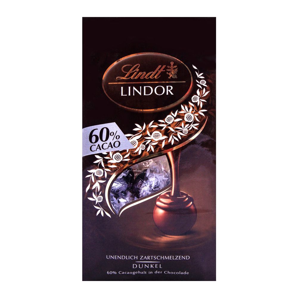 Lindt Lindor, 60% Cocao Dark Chocolate 136g Pouch