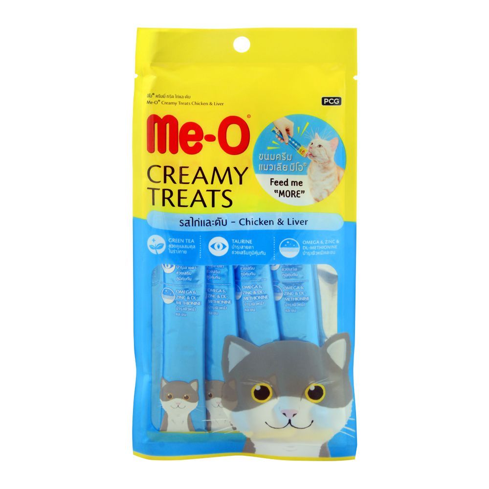 Me-O Creamy Treats, Chicken & Liver, Cat Food, 60g