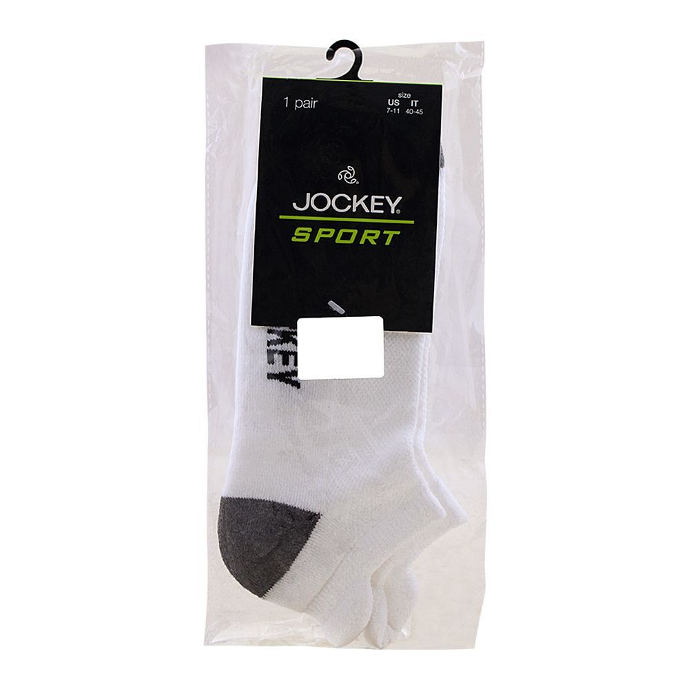 Jockey Men's Sport Ankle Socks, White/Grey, MC7AJ026