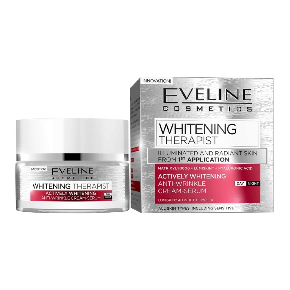 Eveline Whitening Therapist Anti-Wrinkle Day And Night Cream Serum, All Skin Types, 50ml