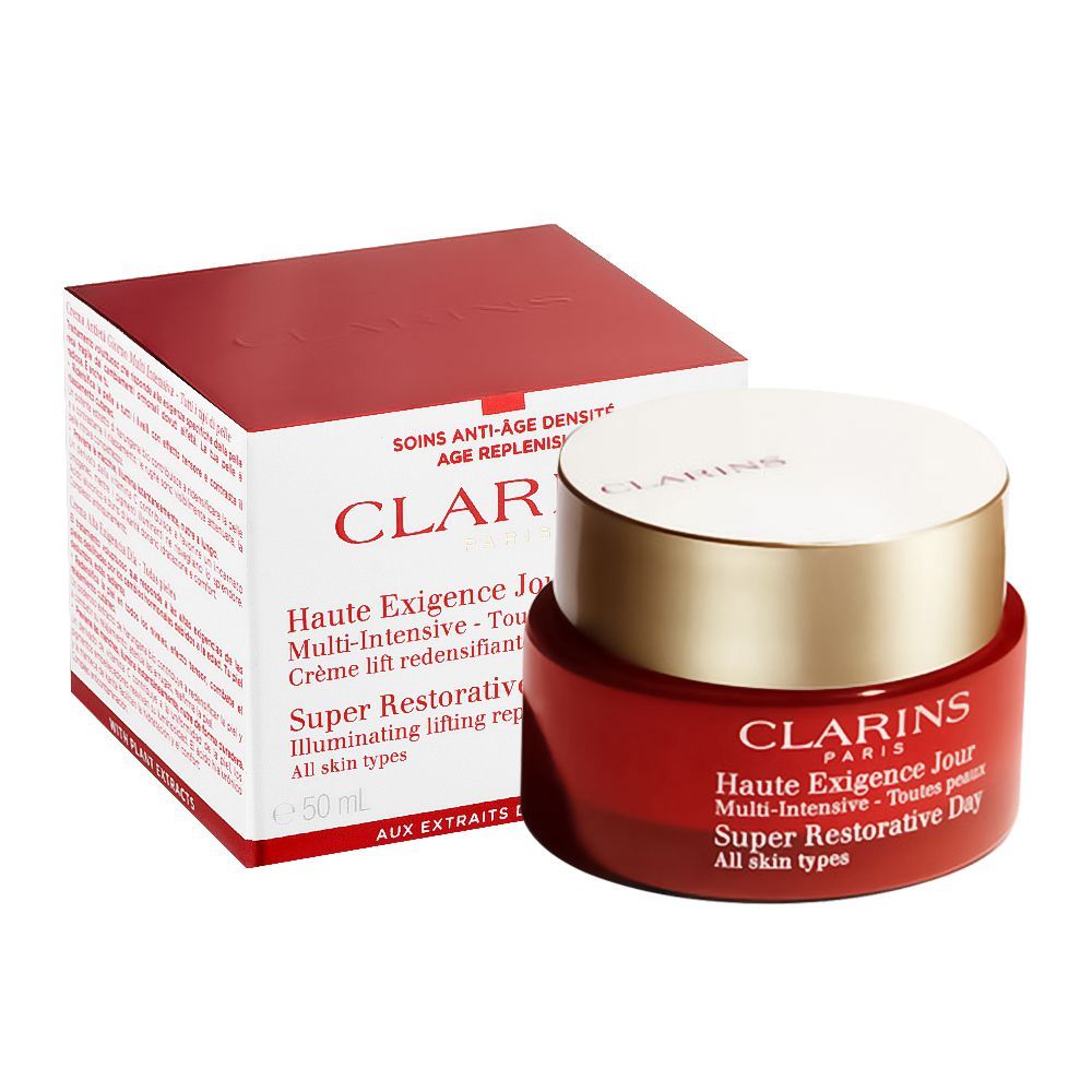 Clarins Paris Super Restorative Replenishing Day Cream, All Skin Types, 50ml