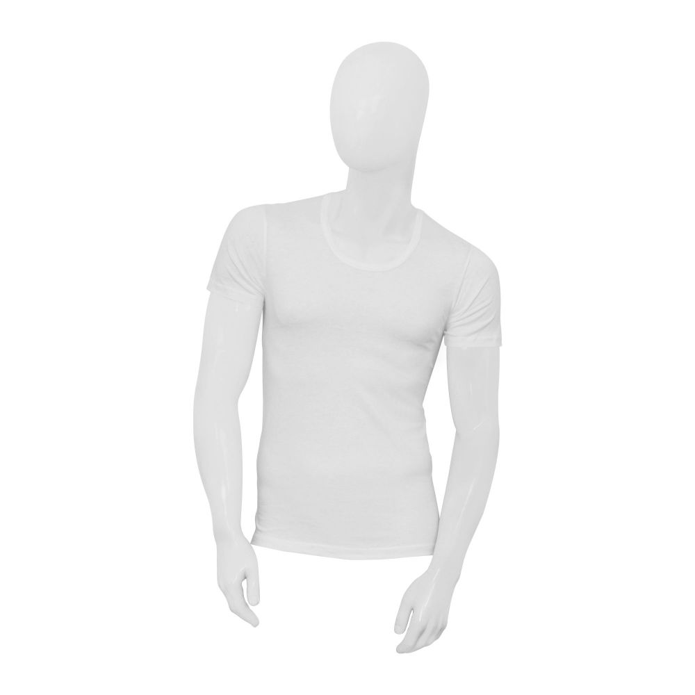 Adam U Shape Neckline Men's Vest, 1 Pack, White, U-9999