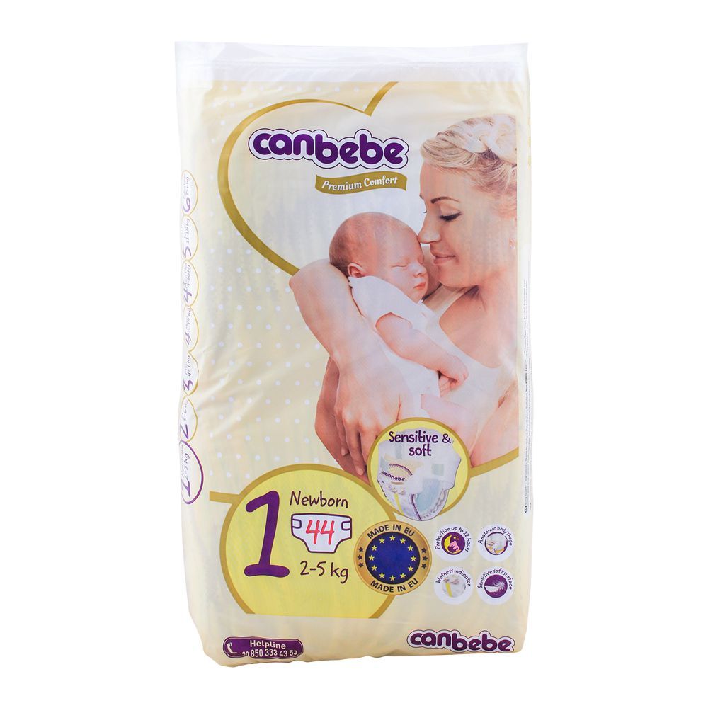 Canbebe Premium Comfort, No. 1, Newborn 2-5 KG, 44-Pack Diapers