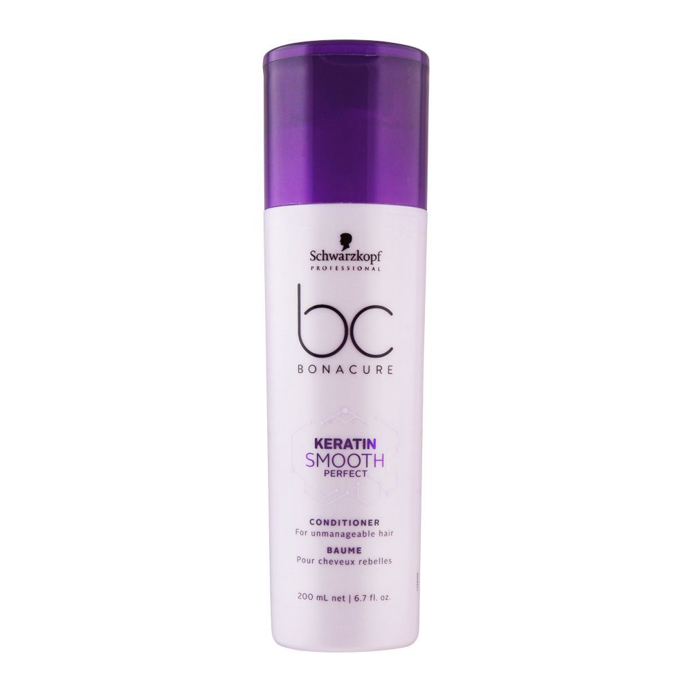 Schwarzkopf BC Bonacure Keratin Smooth Perfect Conditioner, For Unmanageable Hair, 200ml