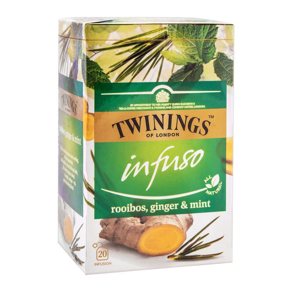 Twinings Infuso Rooibos, Ginger & Mint Tea Bags, 20-Pack