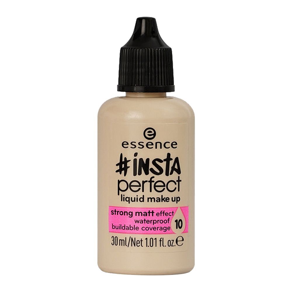 Essence Insta Perfect Liquid Make Up, 10, Cool Porcelain, Waterproof, Strong Matt Effect