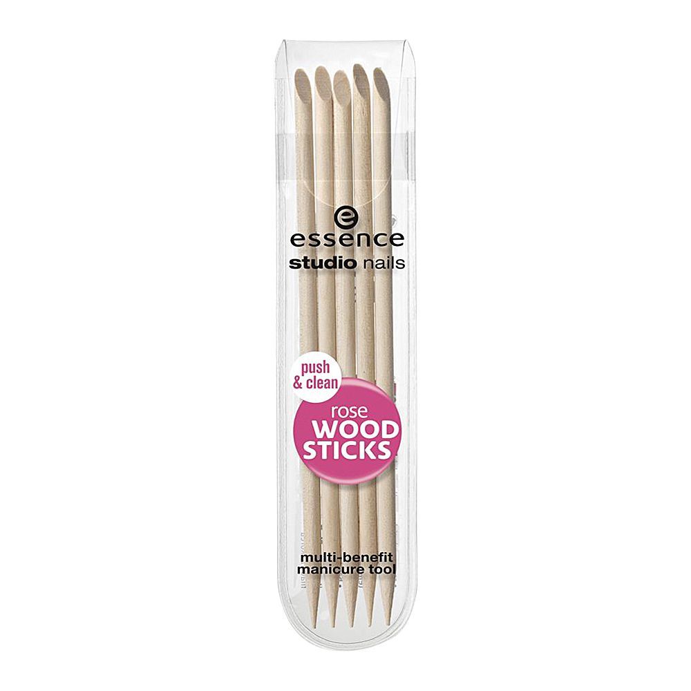Essence Studio Nails Push & Clean Rose Wood Sticks, Multi-Benefit Manicure Tool