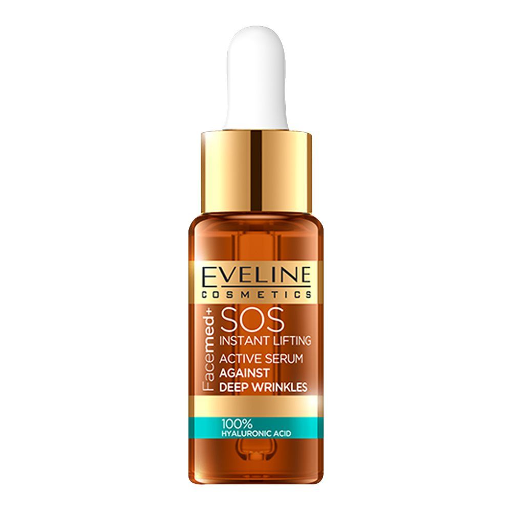 Eveline Facemed+ SOS Instant Lifting Active Serum, Against Wrinkles, 100% Hyaluronic Acid, 18ml
