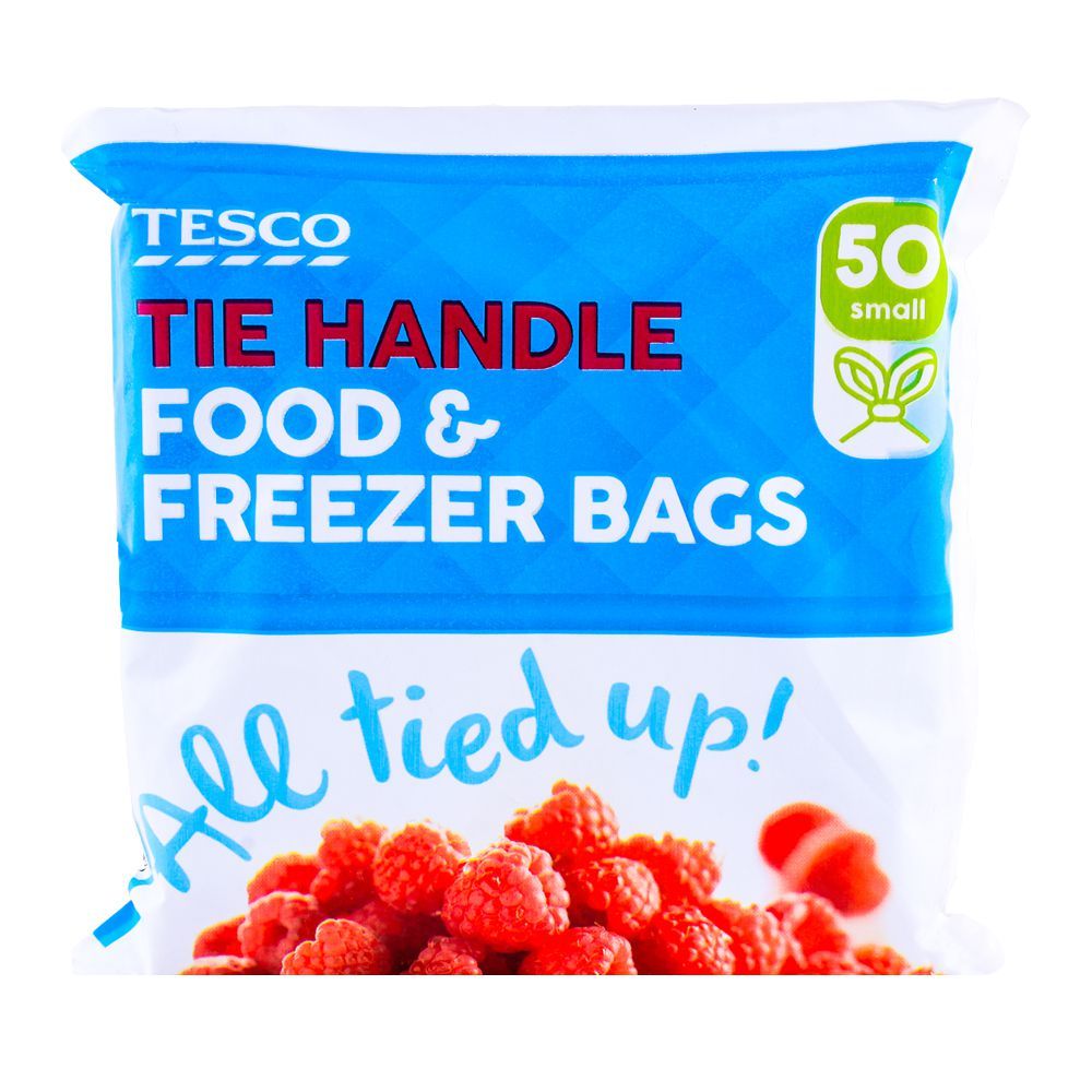 Tesco Tie Handle Food & Freezer Bags Small 50-Pack