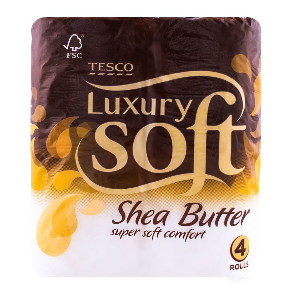 Tesco Luxury Soft Shea Butter Toilet Rolls 4-Pack