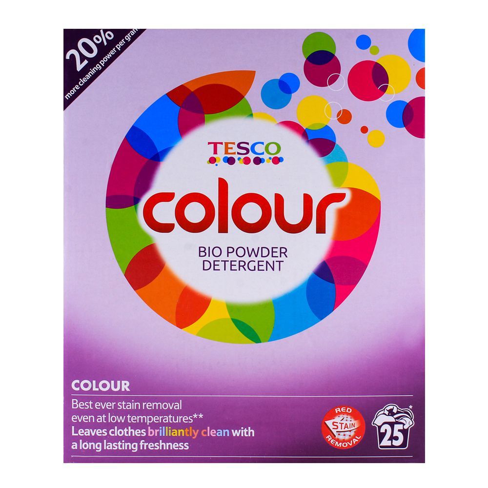Tesco Colour 25 Wash Bio Powder Detergent 1.625 KG