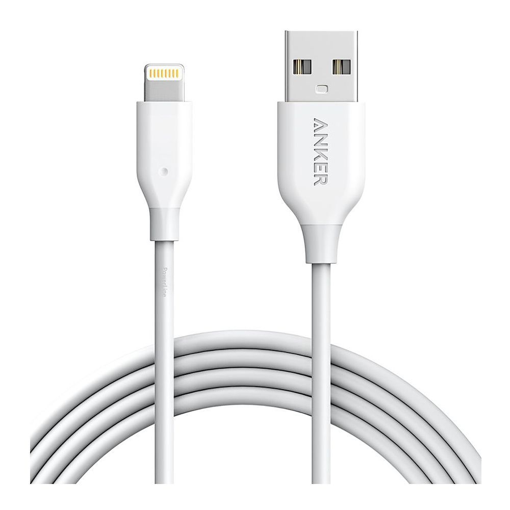 Anker PowerLine Lightning iPhone Cable 3ft White/Grey - A8111H21