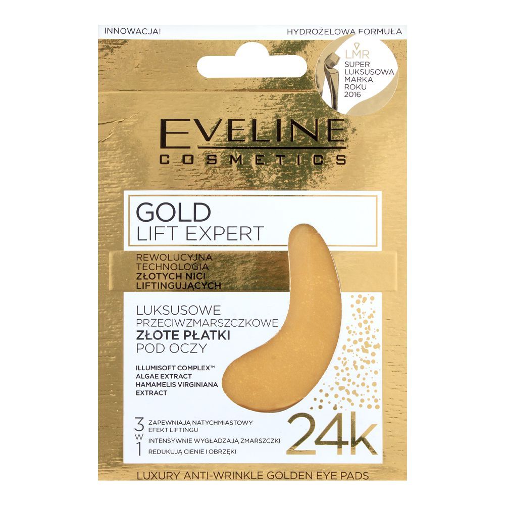 Eveline 3-In-1 Gold Lift Expert 24K Anti-Wrinkle Golden Eye Pads