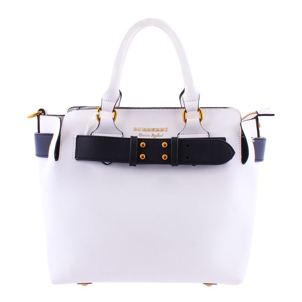 Burberry Style Women Handbag White - 3839