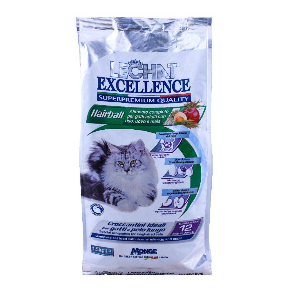 Monge Lechat Excellence Hairball Cat Food 1.5 KG