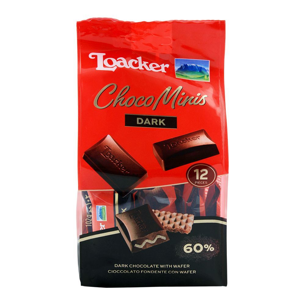 Loacker Dark Chocolate and Wafer 60% 102g Bag