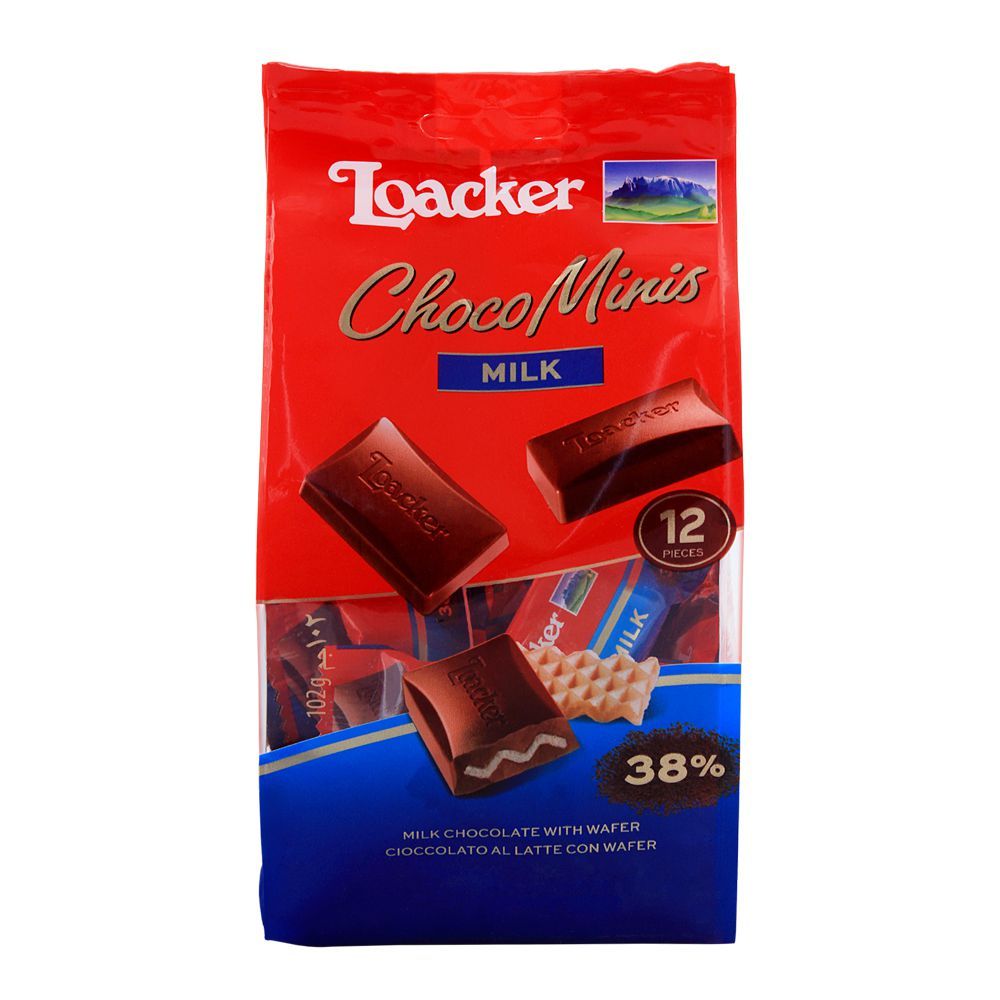 Loacker Milk Chocolate and Wafer 102g Bag