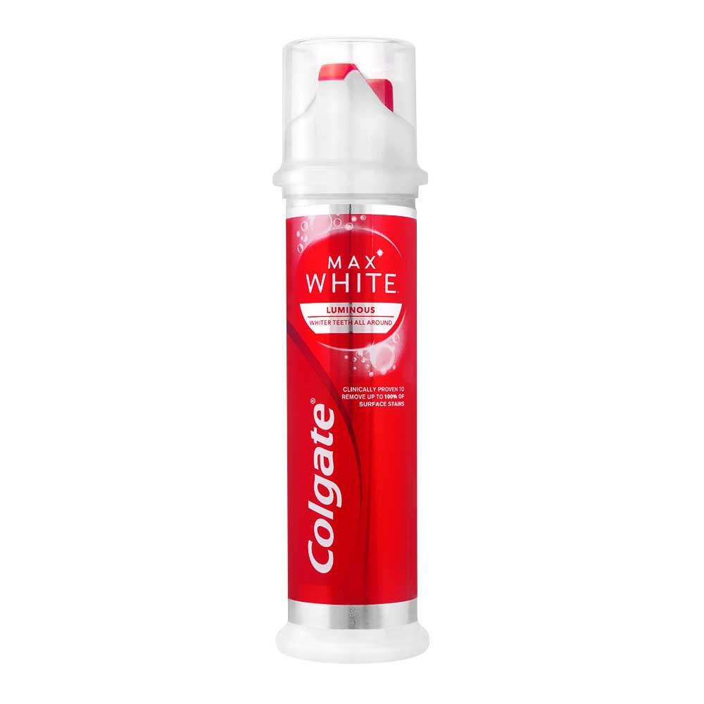 Colgate Max White Luminous Sparkling Mint Toothpaste Pump, 100ml