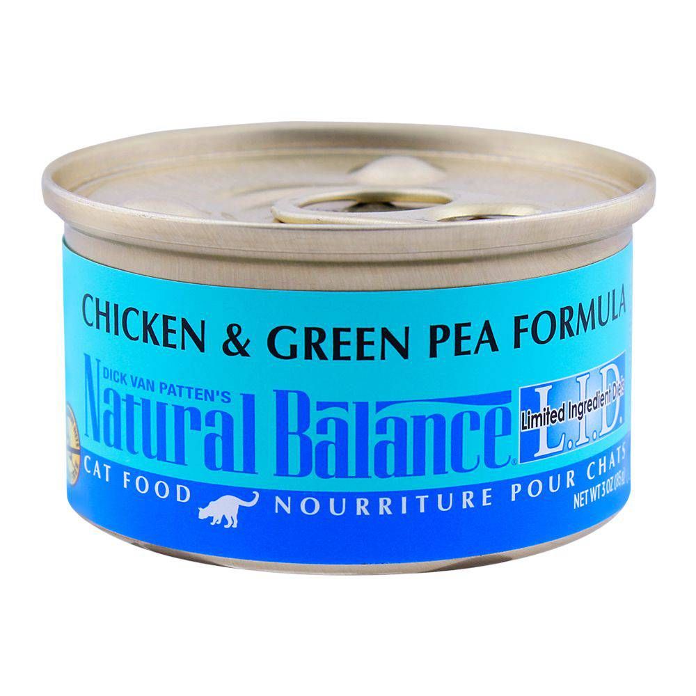 Natural Balance Chicken & Green Pea Cat Food, Tin, 85g