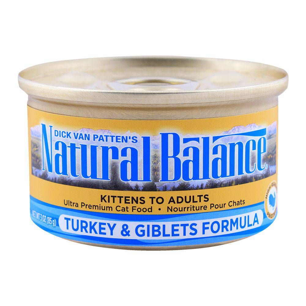 Natural Balance Kitten To Adult Turkey & Giblets Cat Food, Tin, 85g
