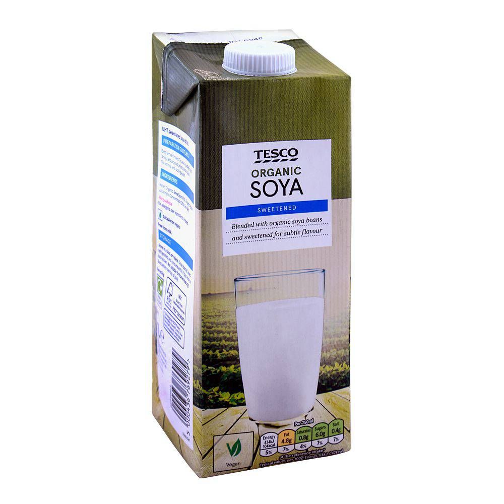 Tesco Organic Sweetened Soya Drink 1 Liter