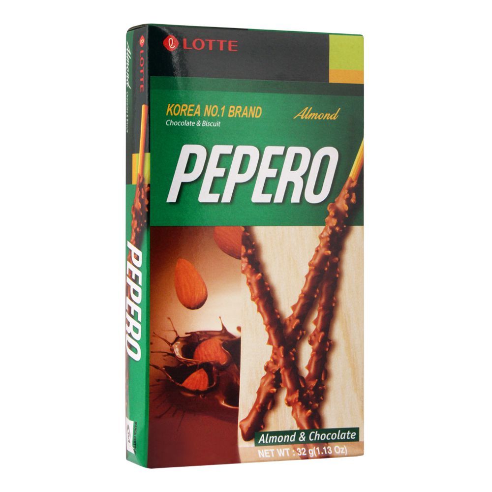 Lotte Pepero Almond & Chocolate Biscuit, 32g