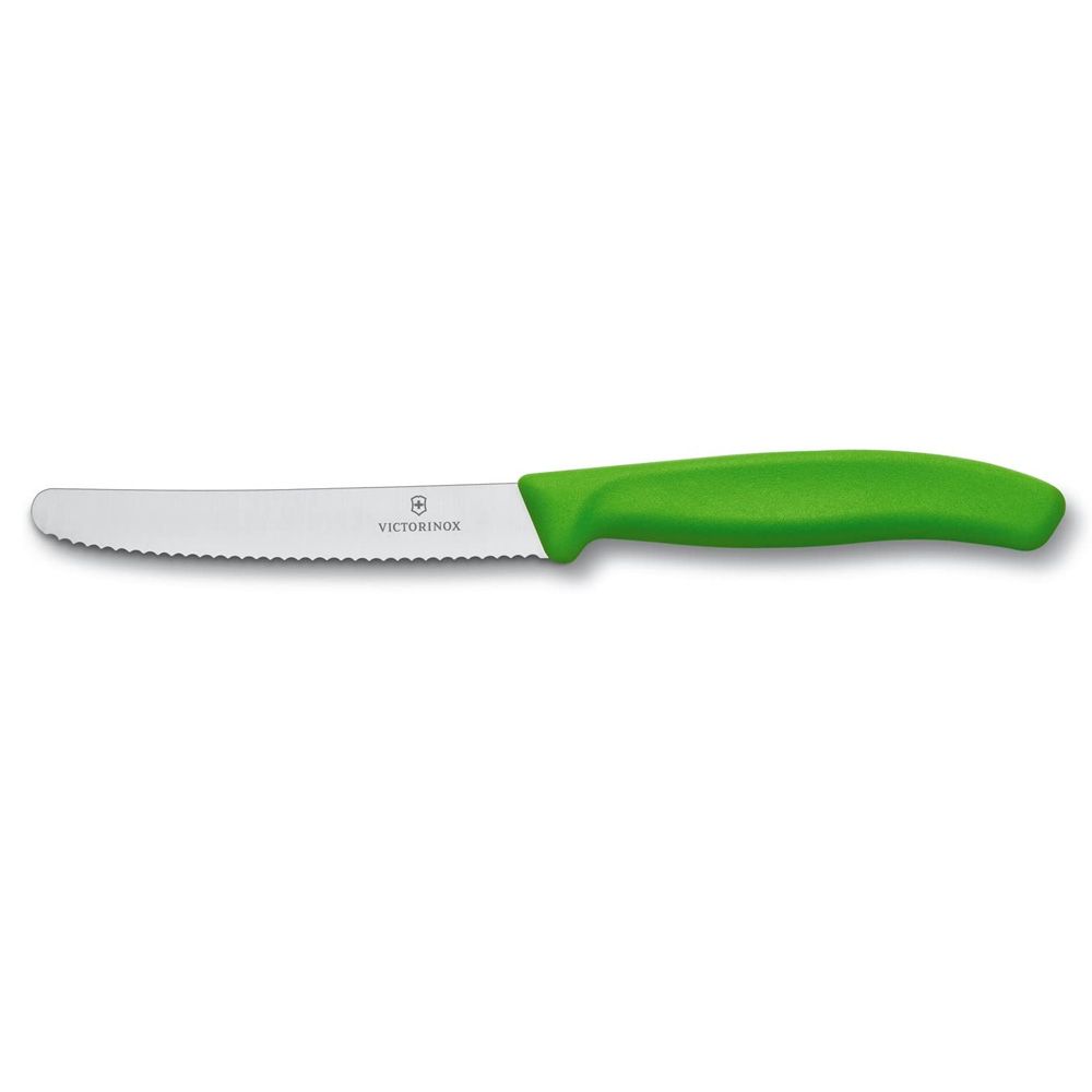 Victorinox Swiss Utility Knife, Serrated Edge, 4.3 Inches, Green, 6.7836.L114