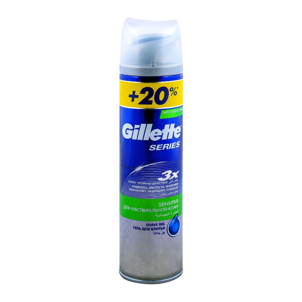 Gillette Series 3X Sensitive Skin Shave Gel +20% Extra 240ml