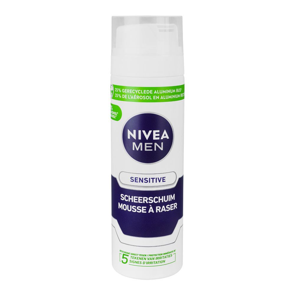 Nivea Men Sensitive 0% Alcohol Shaving Foam, 200ml