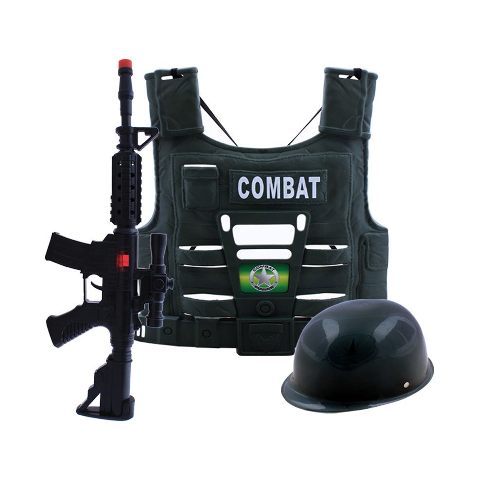 Live Long Military Combat Set With Gun, Helmet & Jacket, LY-601