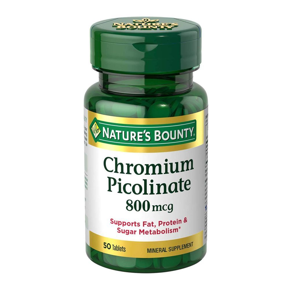 Nature's Bounty Chromium Picolinate, 800mcg, 50 Tablets, Mineral Supplement