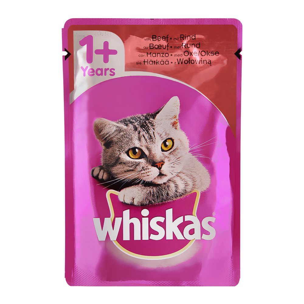 Buy Whiskas Beef In Jelly Cat Food, 1+ Years, 100g Online at Best Price