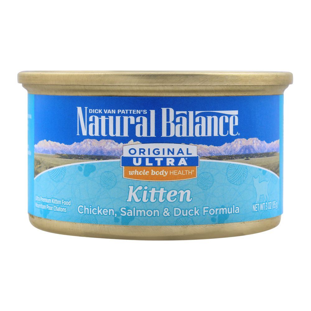 Natural Balance Kitten Chicken, Salmon & Duck Cat Food, 85g, (Tin)