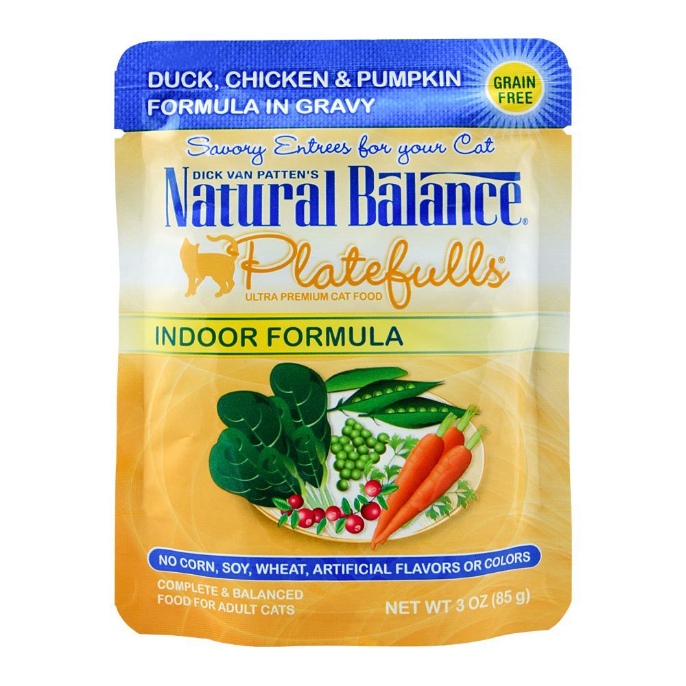 Natural Balance Duck, Chicken & Pumpkin Gravy Cat Food, 85g, (Pouch)