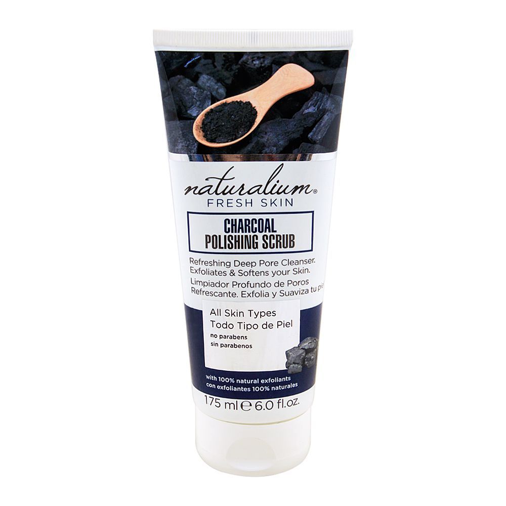 Naturalium Fresh Skin Charcoal Polishing Scrub, All Skin Types, 175ml