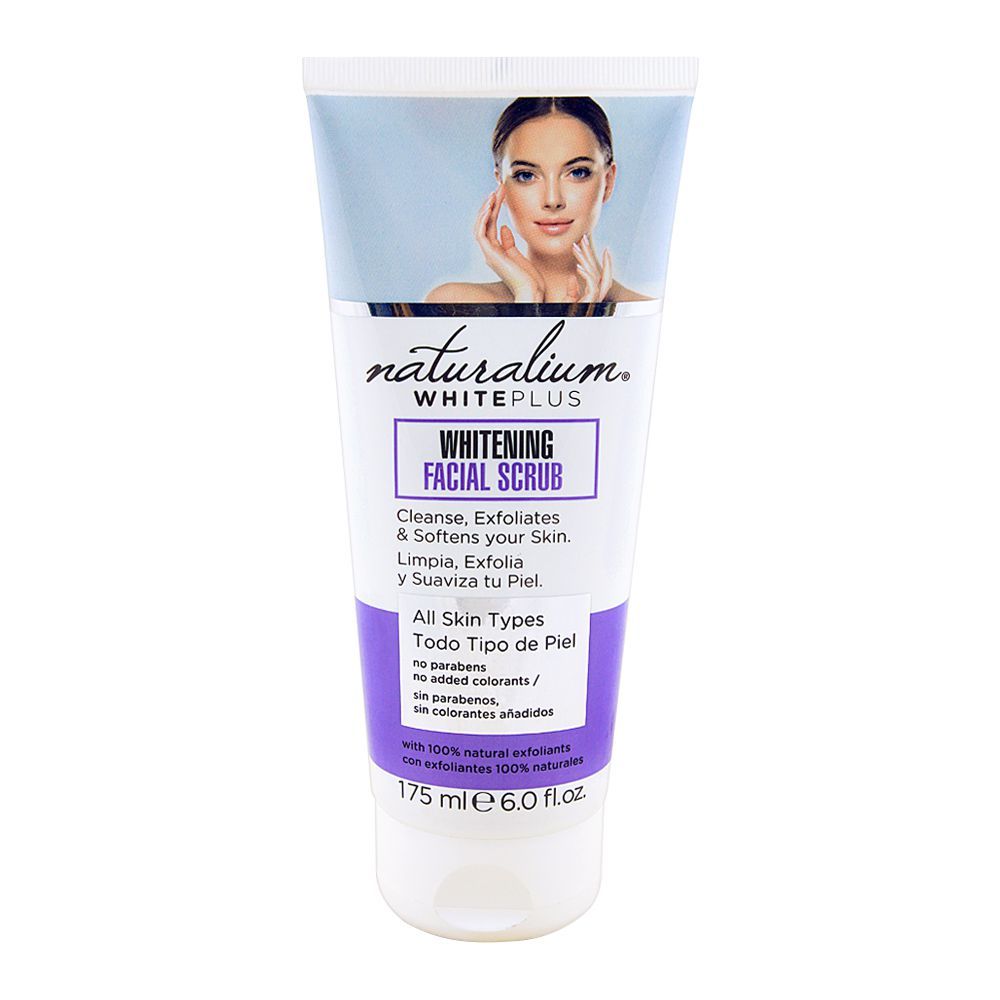 Naturalium White Plus Whitening Facial Scrub, All Skin Types, 175ml