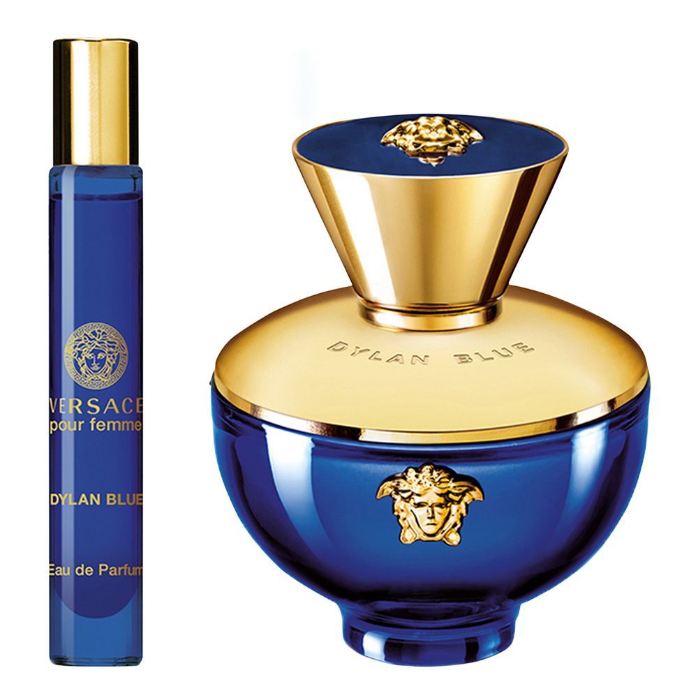 Versace Dylan Blue Pour Femme Perfume Set, For Women, EDP 100ml + EDP 10ml + Pouch