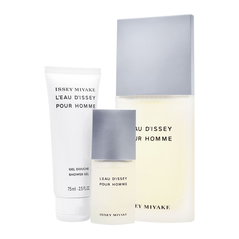 Issey Miyake L'Eau D'Issey Pour Homme Gift Set, EDT 125ml + EDT 15ml + Shower Gel 75ml