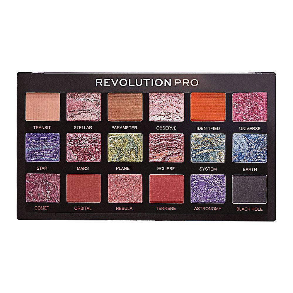 Makeup Revolution Pro Regeneration Eyeshadow Palette, Trends Celestial, 18-Pack