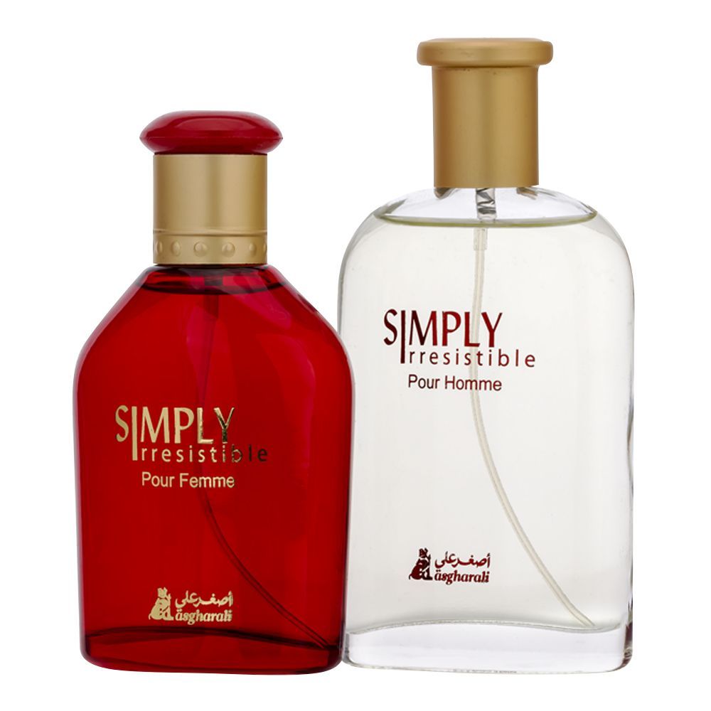 Asgharali Simply Irresistible Eau De Parfum Set, Fragrance For Men & Women, 100ml +100ml