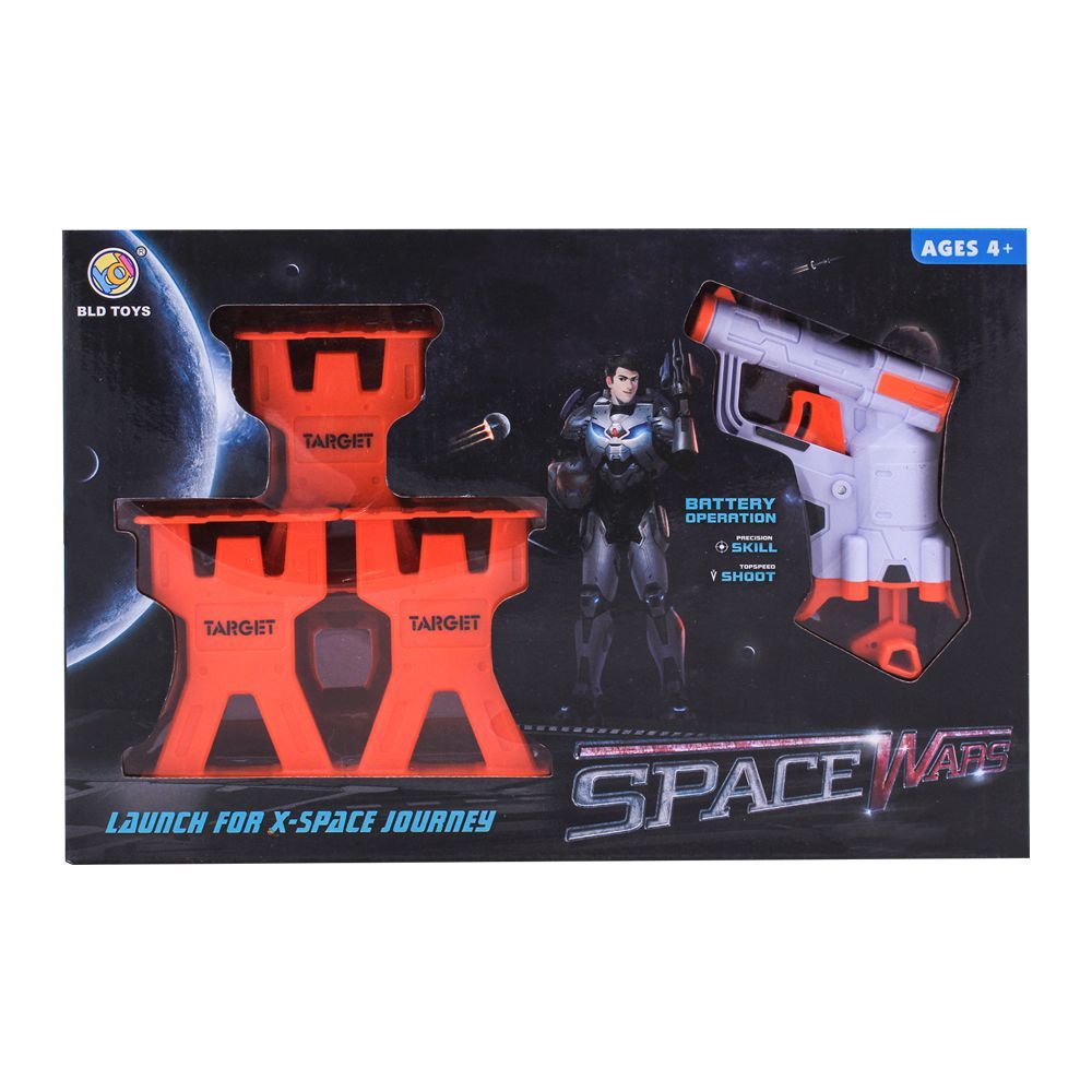 Live Long Space Wars Bullet Gun With Targets, B3213