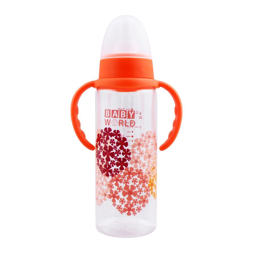 Baby World Baby Feeding Bottle With Handle, BW2028, 240ml