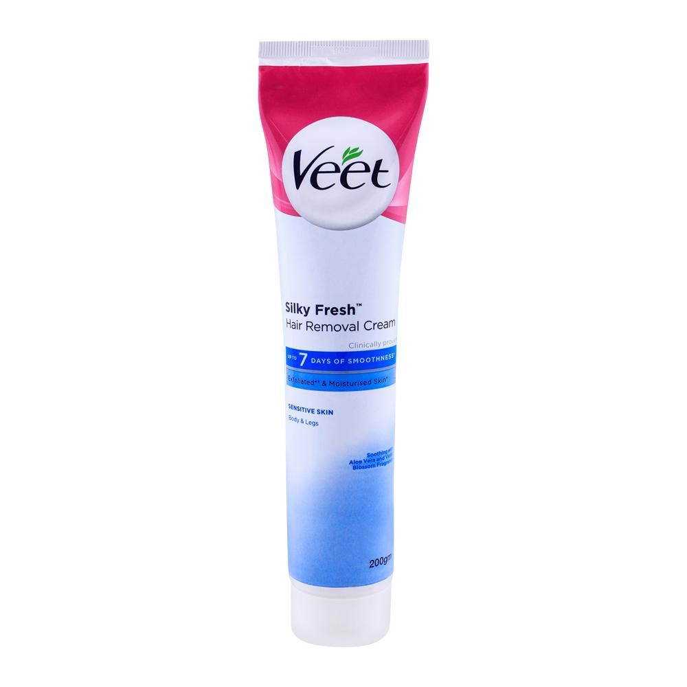 Veet Silk & Fresh Sensitive Skin Hair Removal Cream, Sensitive Skin, Body & Legs, 200ml