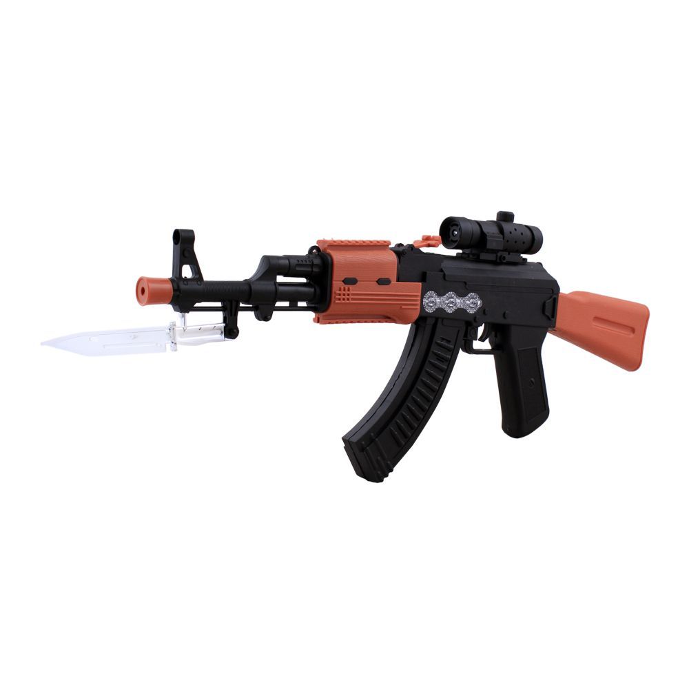 Live Long AK 47 Toy Gun With Knife, 2408-6